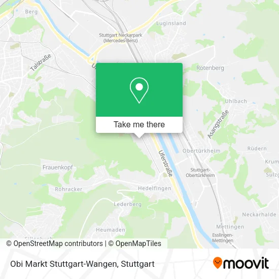 Карта Obi Markt Stuttgart-Wangen
