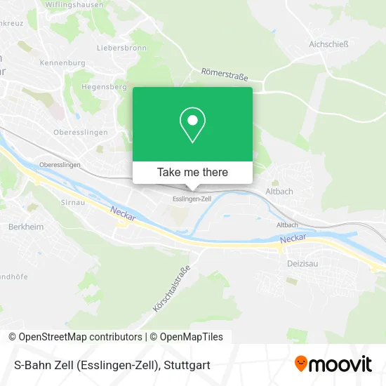 Карта S-Bahn Zell (Esslingen-Zell)