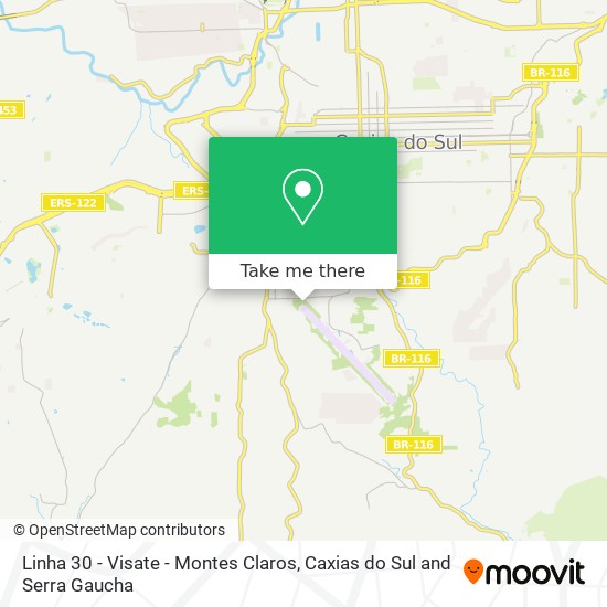 Linha 30 - Visate - Montes Claros map