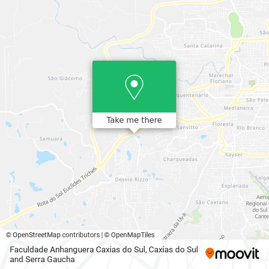 Faculdade Anhanguera Caxias do Sul map