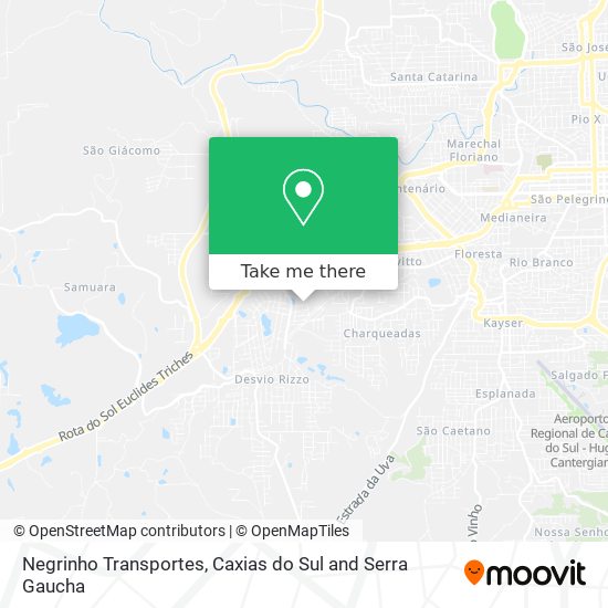 Negrinho Transportes map