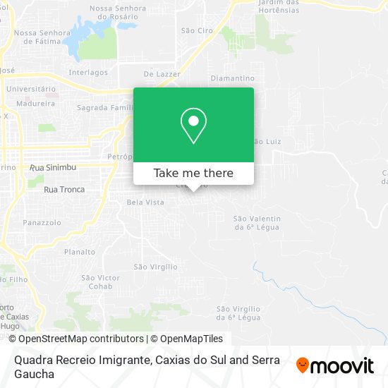 Quadra Recreio Imigrante map
