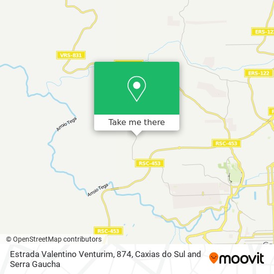 Estrada Valentino Venturim, 874 map