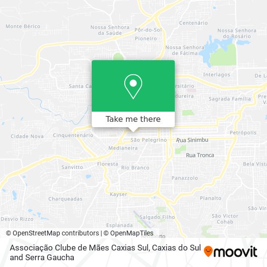 Mapa Associação Clube de Mães Caxias Sul