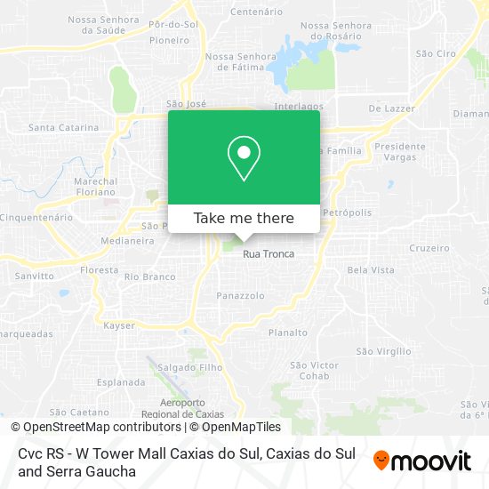 Cvc RS - W Tower Mall Caxias do Sul map