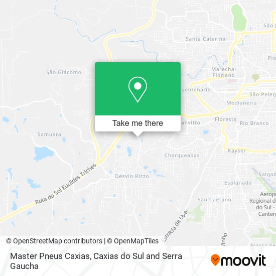 Mapa Master Pneus Caxias