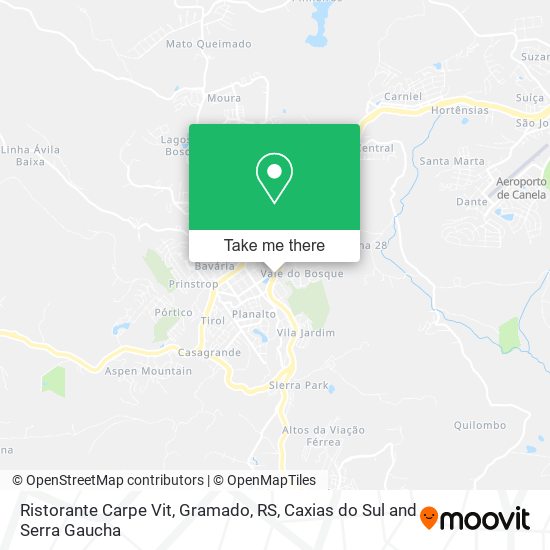 Mapa Ristorante Carpe Vit, Gramado, RS