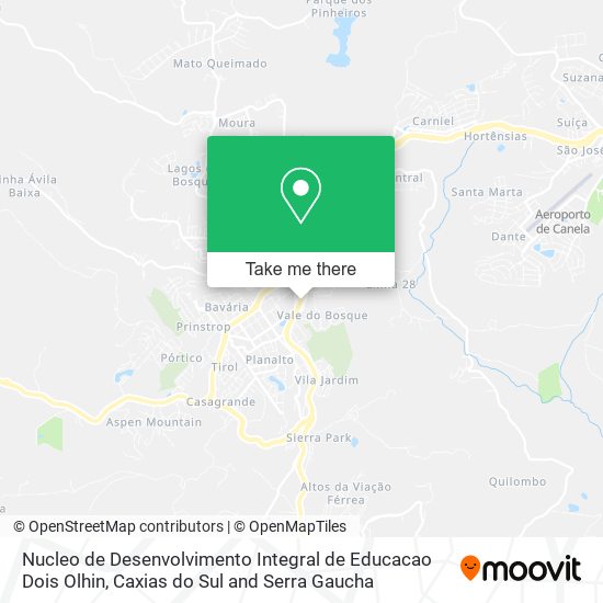 Mapa Nucleo de Desenvolvimento Integral de Educacao Dois Olhin