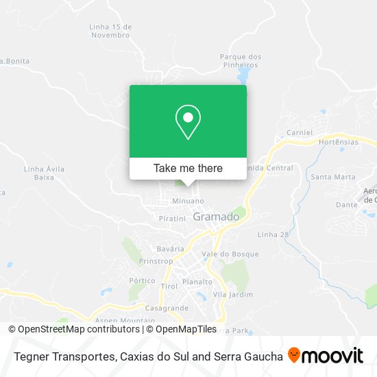 Tegner Transportes map