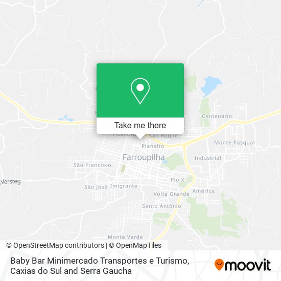 Mapa Baby Bar Minimercado Transportes e Turismo