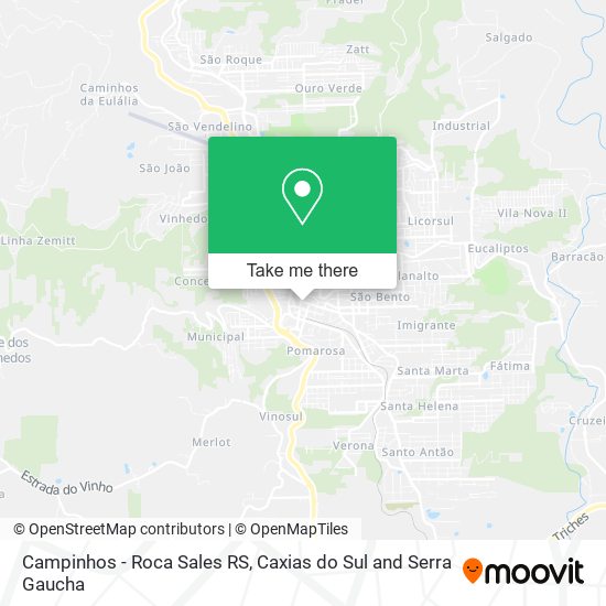 Campinhos - Roca Sales RS map