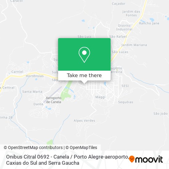 Onibus Citral 0692 - Canela / Porto Alegre-aeroporto map