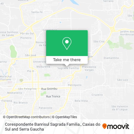 Corespondente Banrisul Sagrada Familia. map