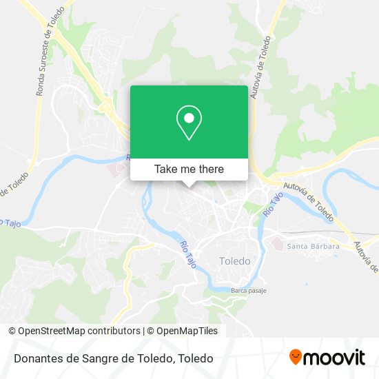 Donantes de Sangre de Toledo map