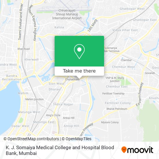 K. J. Somaiya Medical College and Hospital Blood Bank map