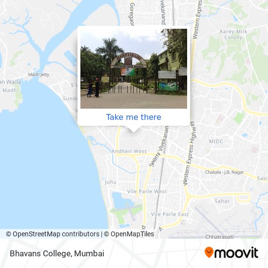 Bhavans College map