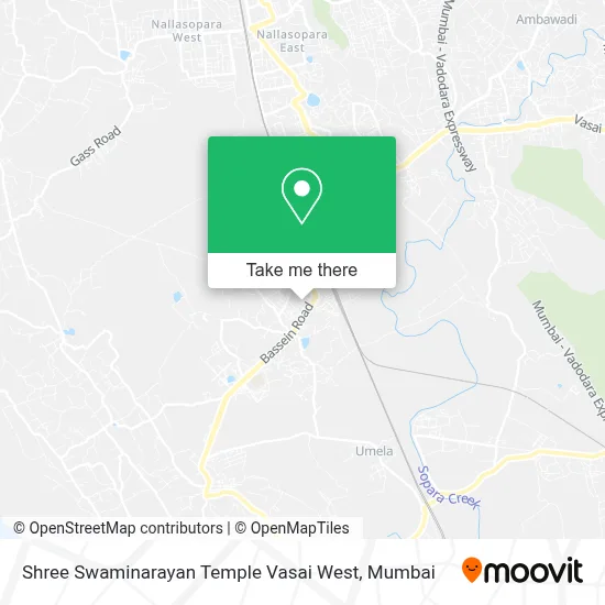 SHREE SWAMINARAYAN MANDIR VASAI WEST map