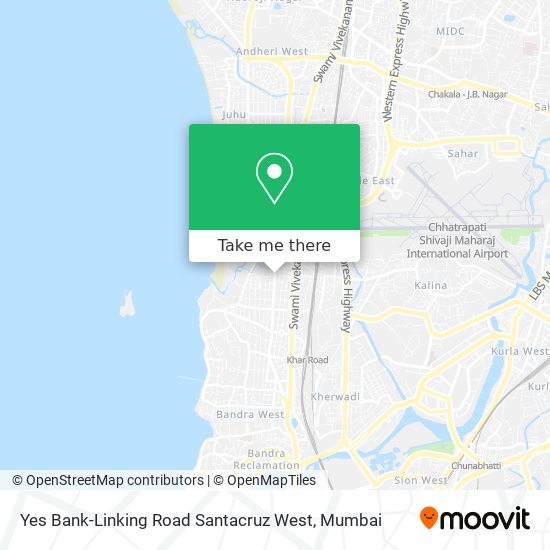 How to get to Yes Bank Linking Road Santacruz West in Vandre West