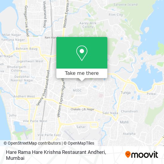 Hare Rama Hare Krishna Restaurant Andheri map