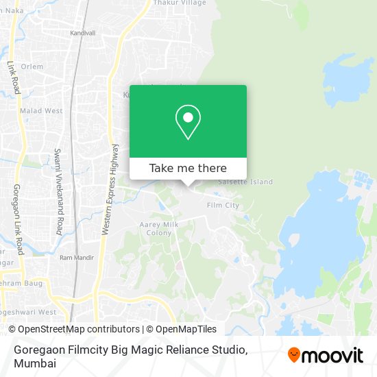 Goregaon Filmcity Big Magic Reliance Studio map