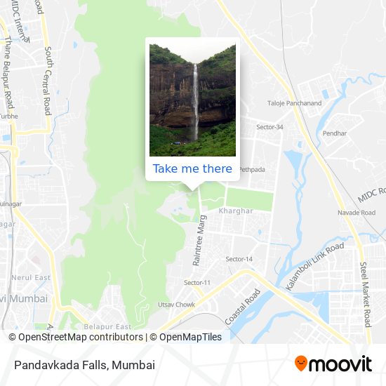 Pandavkada Falls map