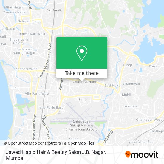 How to get to Jawed Habib Hair & Beauty Salon . Nagar in Andheri East by  Bus, Metro or Train?
