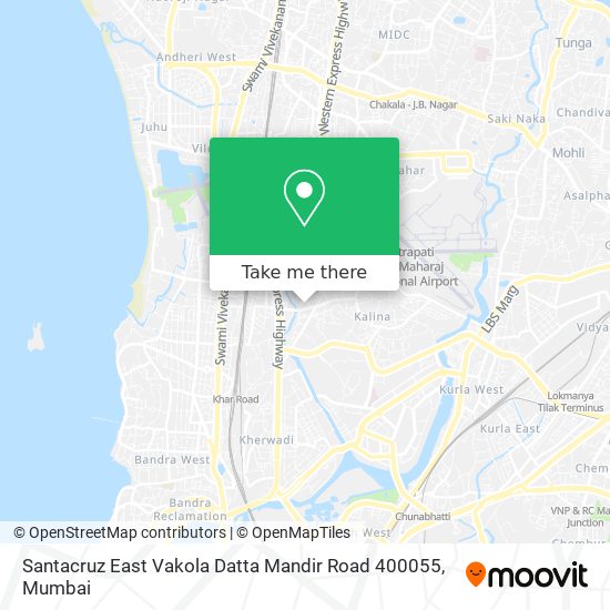 Santacruz East Vakola Datta Mandir Road 400055 map