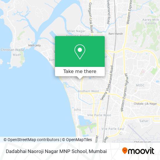 Dadabhai Naoroji Nagar MNP School map