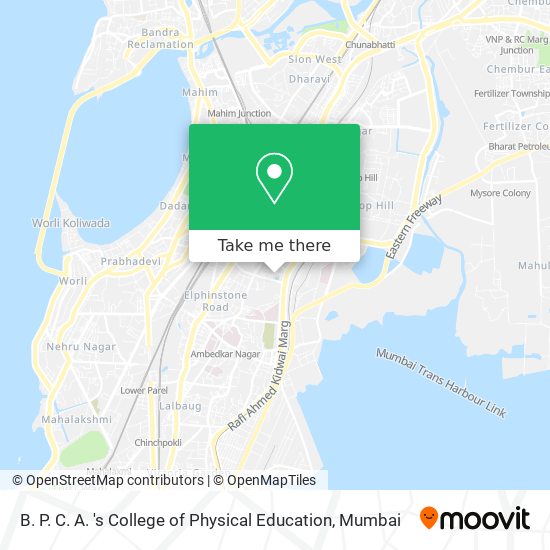 B. P. C. A. 's College of Physical Education map