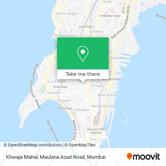 Khwaja Mahal, Maulana Azad Road map