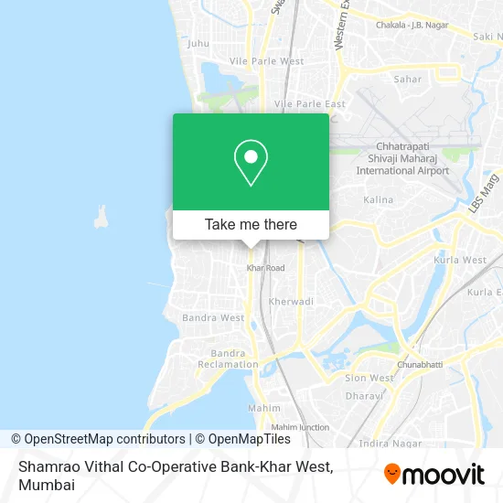 Shamrao Vithal Co-Operative Bank-Khar West map