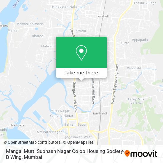 Mangal Murti Subhash Nagar Co op Housing Society-B Wing map