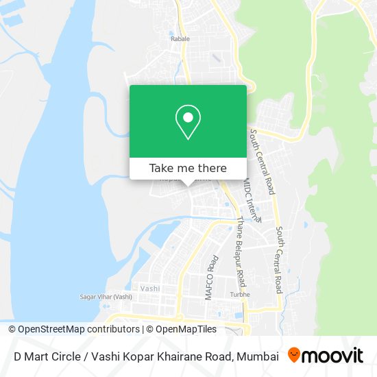 D Mart Circle / Vashi Kopar Khairane Road map