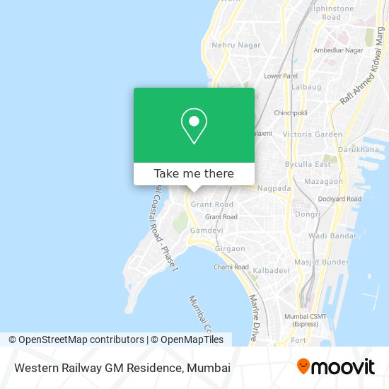 Western Railway GM Residence map