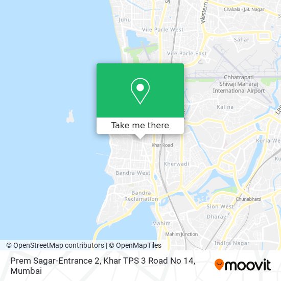 Prem Sagar-Entrance 2, Khar TPS 3 Road No 14 map