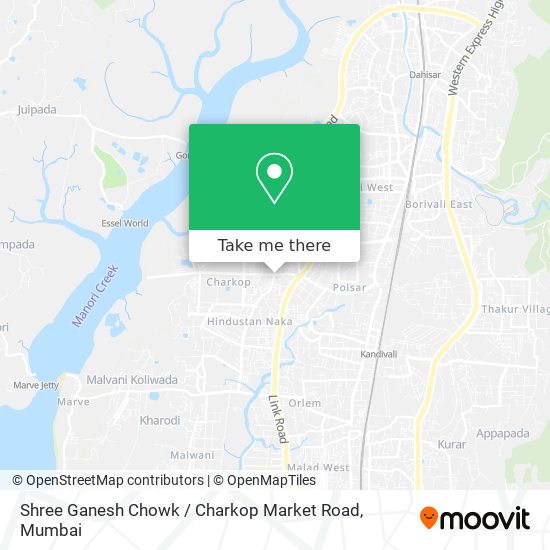 Shree Ganesh Chowk / Charkop Market Road map