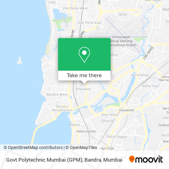 Govt Polytechnic Mumbai (GPM), Bandra map