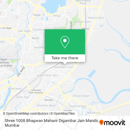 Shree 1008 Bhagwan Mahavir Digambar Jain Mandir map