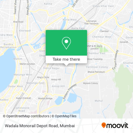 Wadala Monorail Depot Road map