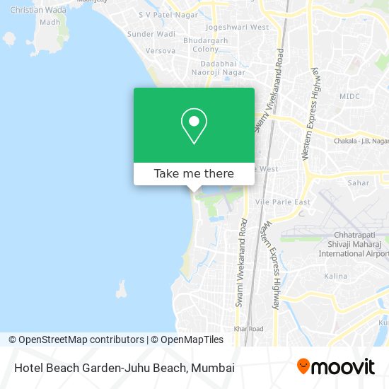 Hotel Beach Garden-Juhu Beach map