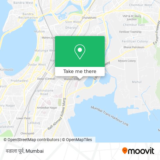 वडाला पूर्व map