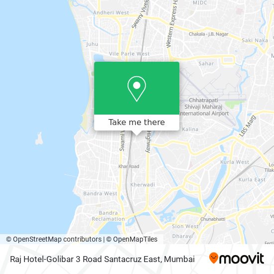 Raj Hotel-Golibar 3 Road Santacruz East map