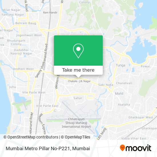 Mumbai Metro Pillar No-P221 map