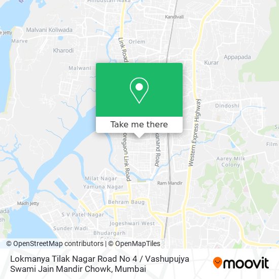 Lokmanya Tilak Nagar Road No 4 / Vashupujya Swami Jain Mandir Chowk map