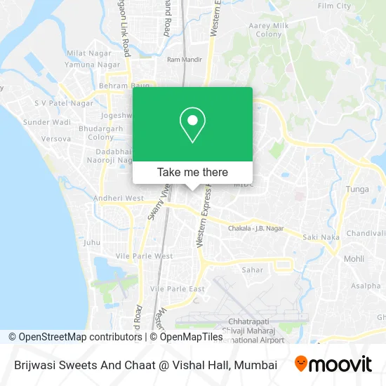 Brijwasi Sweets And Chaat @ Vishal Hall map