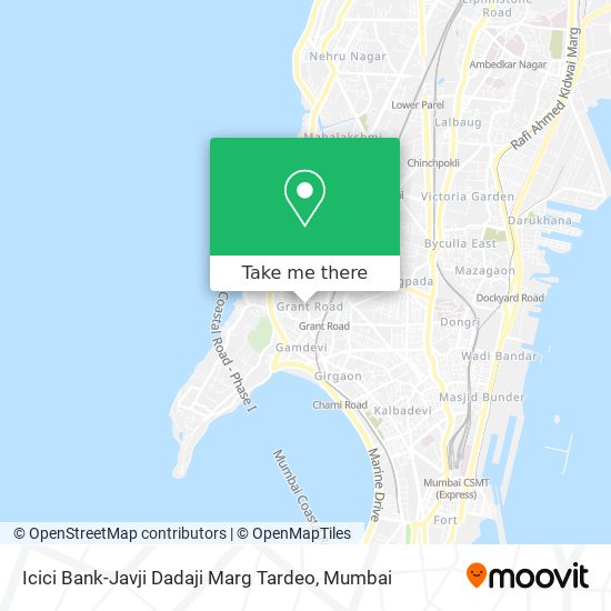 Icici Bank-Javji Dadaji Marg Tardeo map