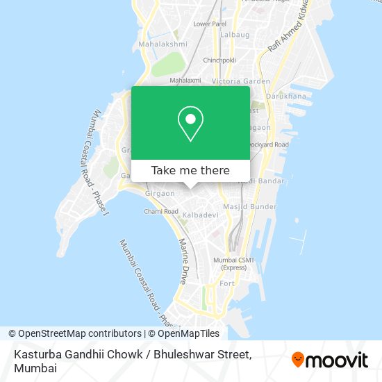 Kasturba Gandhii Chowk / Bhuleshwar Street map