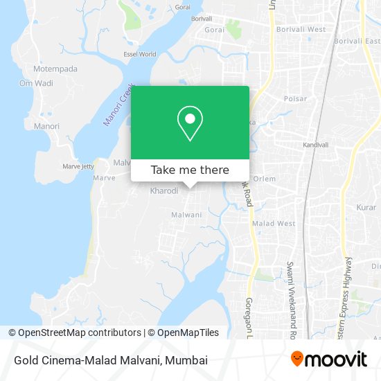 Gold Cinema-Malad Malvani map