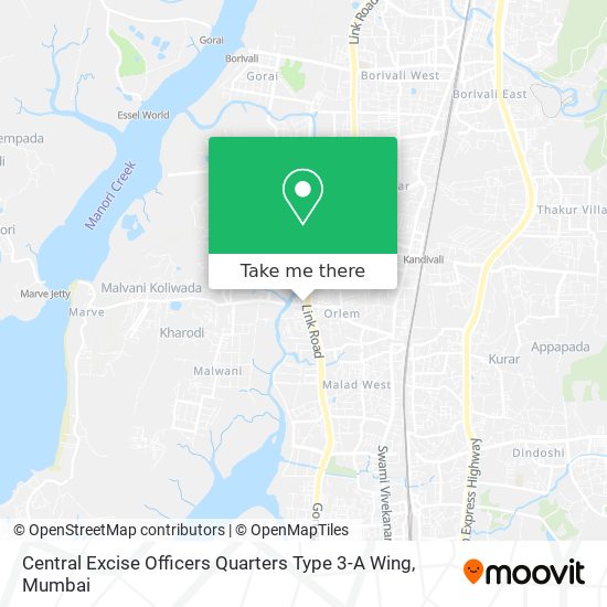 Central Excise Officers Quarters Type 3-A Wing map