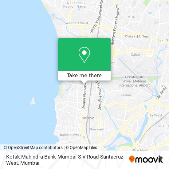 Kotak Mahindra Bank-Mumbai-S V Road Santacruz West map